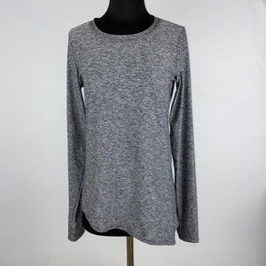 Nicole Miller Active S Gray Asymmetric Hem Slit Side Long Sleeve Thumbholes